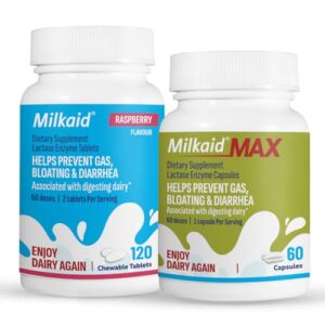 Milkaid Chewable Tablets & Max Digestive Enzymes Capsule – 60 capsules
