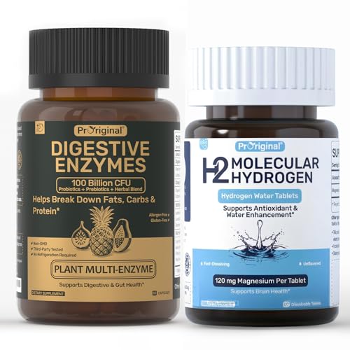 12 PPM Molecular Hydrogen Tablets Digestive Enzymes – 12 tablets