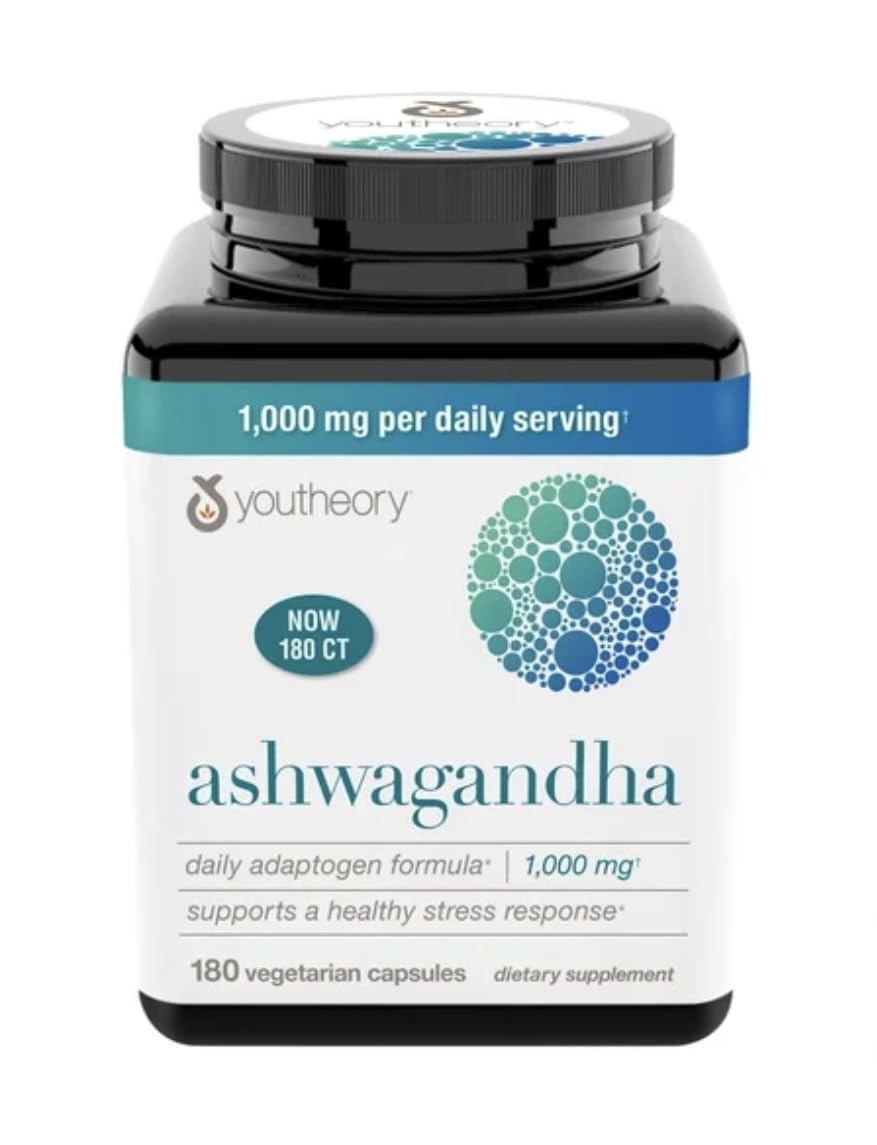 Youtheory Ashwagandha 1000 mg Capsule – 180 capsules