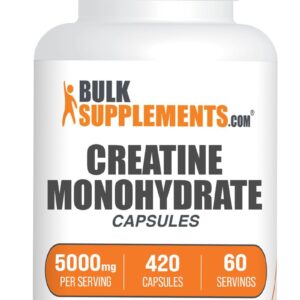 BulkSupplements.com Creatine monohydrate 5000 mg Capsule – 420 count