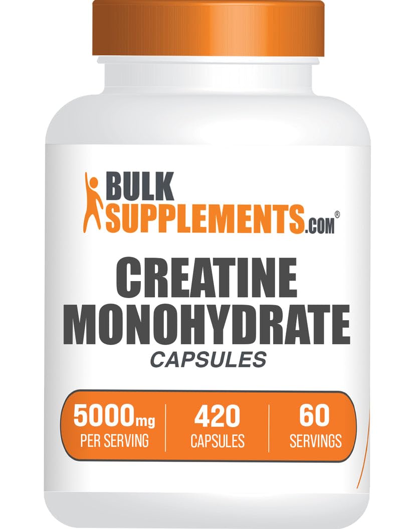 BulkSupplements.com Creatine monohydrate 5000 mg Capsule – 420 count