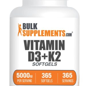 BulkSupplements.com Vitamin D3 (cholecalciferol) 5000 IU Softgel – 365 count