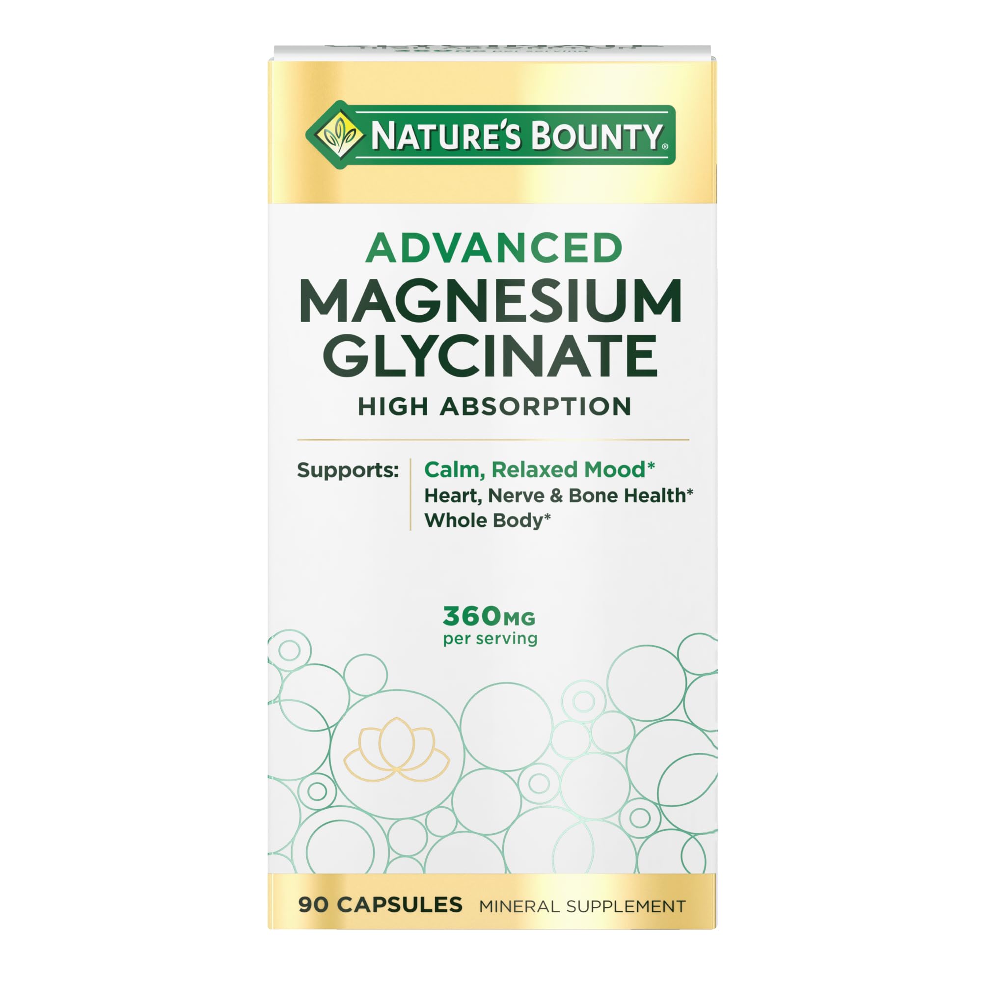 Nature's Bounty Magnesium glycinate/bisglycinate Capsule – 90 capsules
