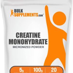 BulkSupplements.com Creatine monohydrate 5000 mg Powder – 5 g