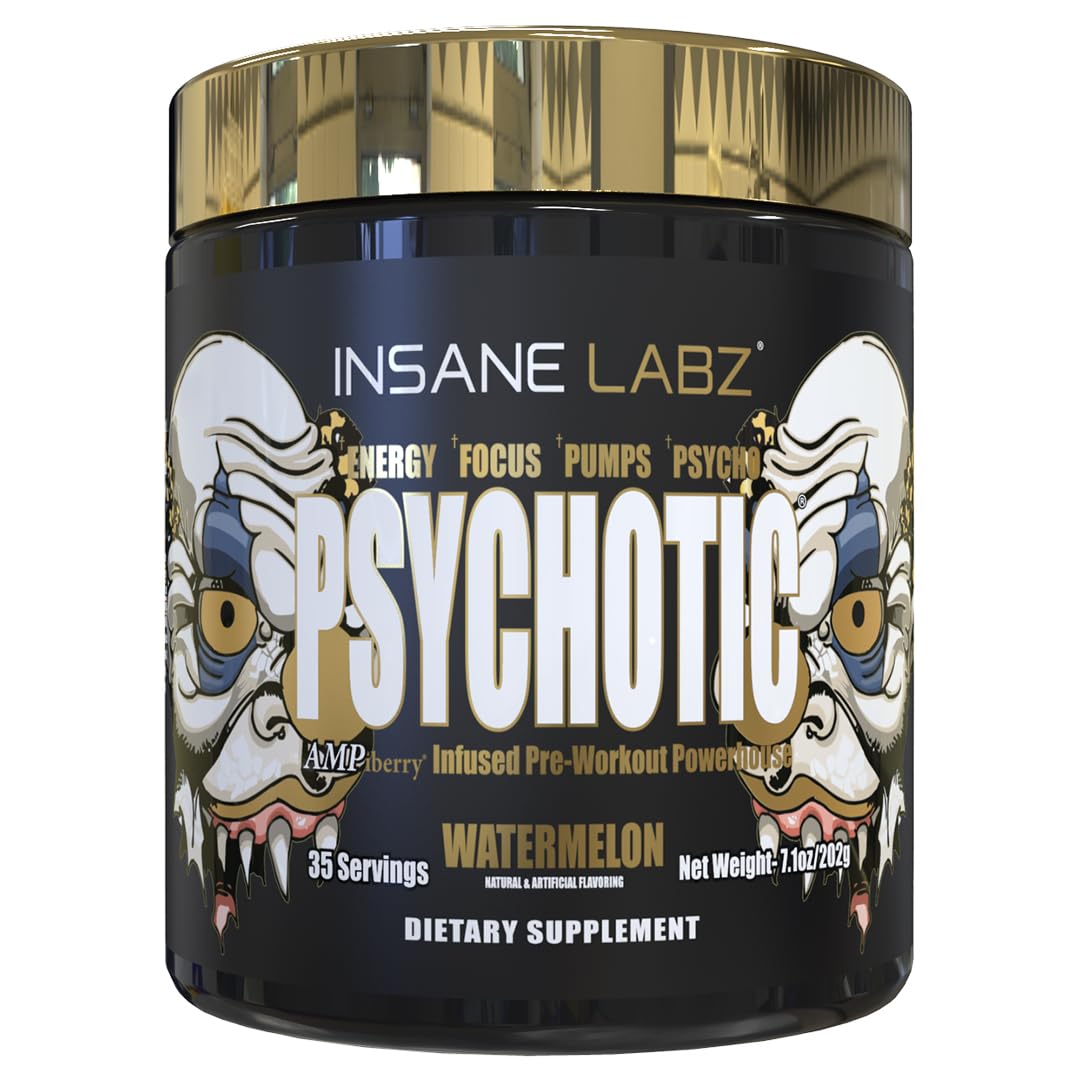 Insane Labz Psychotic Gold, High Pre-Workout Powder – 35 servings