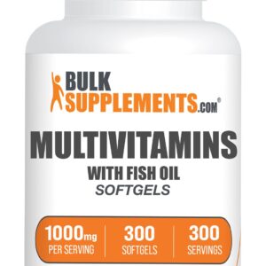 BulkSupplements.com Fish oil omega-3 1000 mg Softgel – 300 count