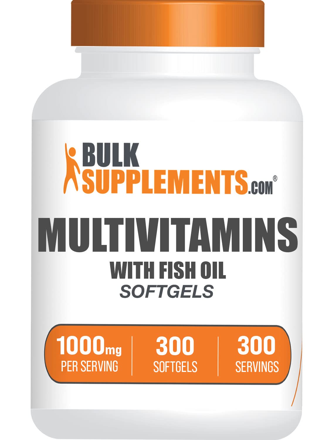 BulkSupplements.com Fish oil omega-3 1000 mg Softgel – 300 count