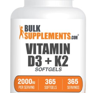 BulkSupplements.com Vitamin D3 (cholecalciferol) 2000 IU Softgel – 365 count