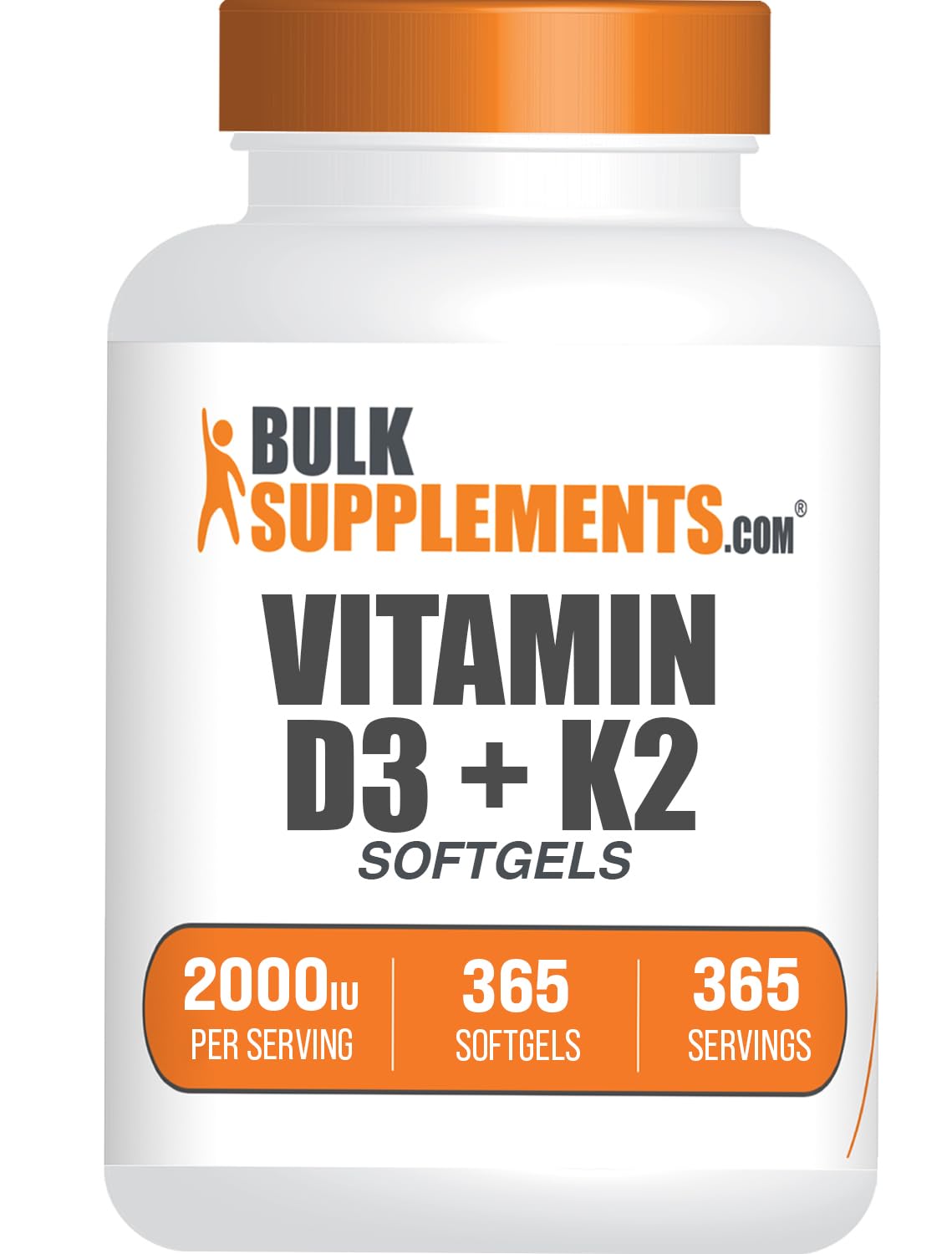 BulkSupplements.com Vitamin D3 (cholecalciferol) 2000 IU Softgel – 365 count