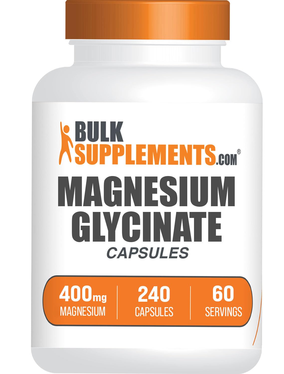 BulkSupplements.com Magnesium glycinate/bisglycinate 400 mg Capsule – 240 count