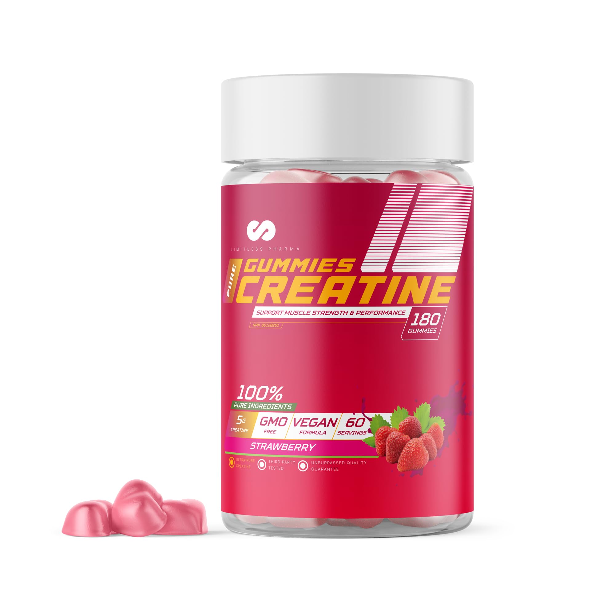 Limitless Pharma Pure Creatine monohydrate Gummy – 180 gummies