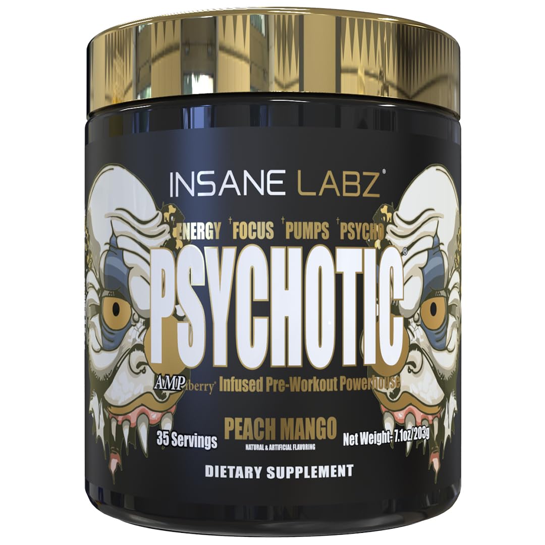 Insane Labz Psychotic Gold, High Pre-Workout Powder – 35 servings