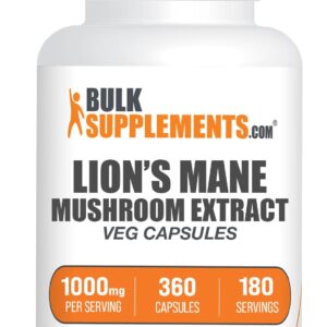 BulkSupplements.com Lion’s mane mushroom 1000 mg Capsule – 360 capsules