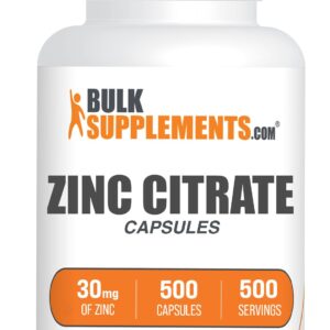 BulkSupplements.com Zinc 30 mg Capsule – 500 count