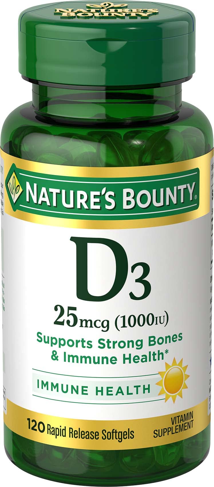 Nature's Bounty Vitamin D3 (cholecalciferol) Softgel – 120 softgels