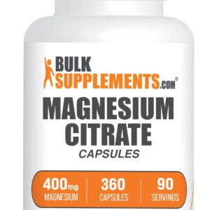 BulkSupplements.com Magnesium citrate 400 mg Capsule – 360 count