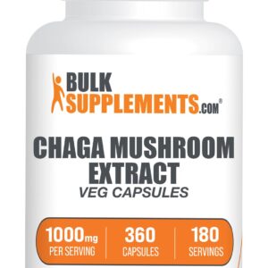 BulkSupplements.com Chaga mushroom 1000 mg Capsule – 360 count