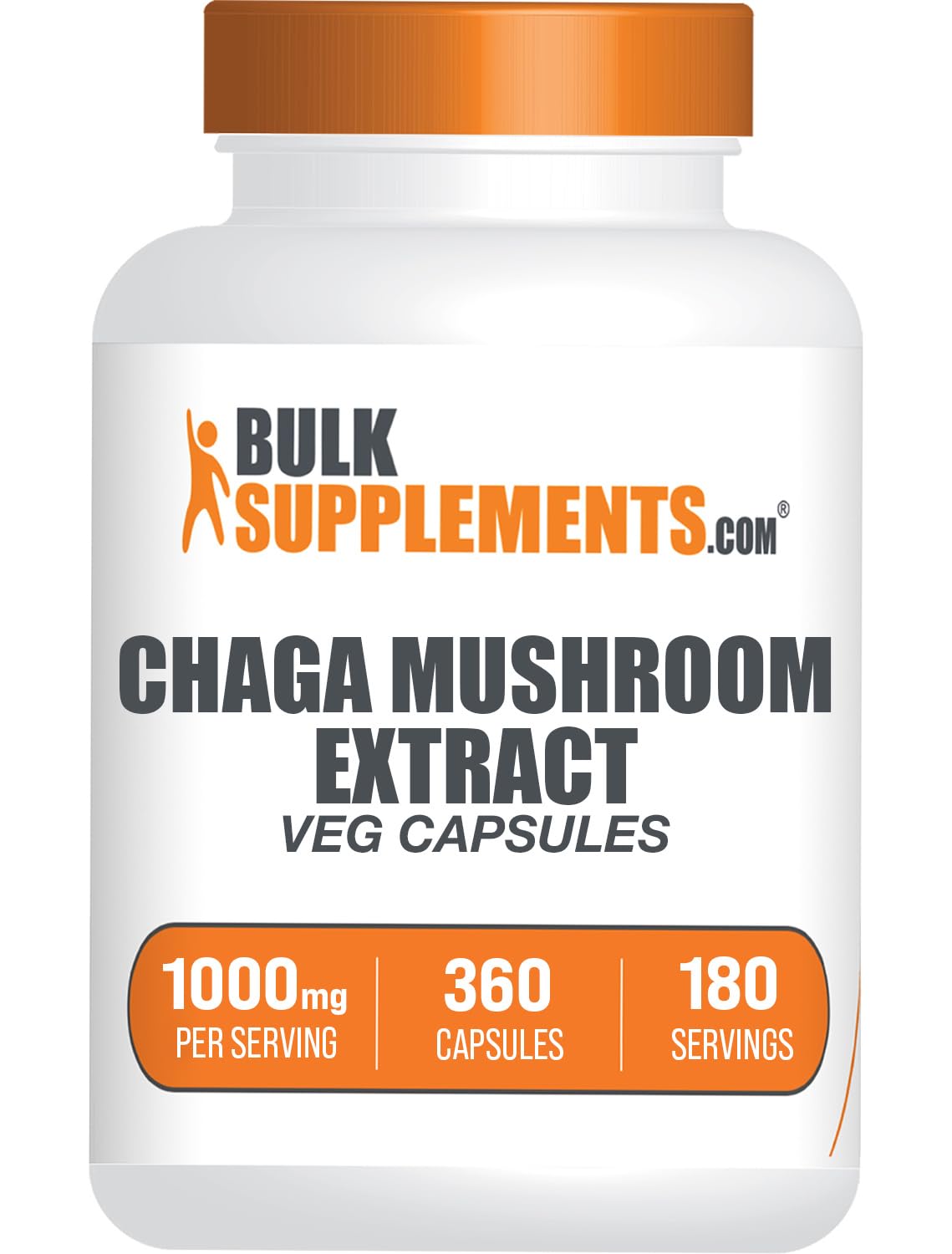 BulkSupplements.com Chaga mushroom 1000 mg Capsule – 360 count