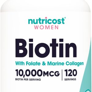Nutricost Biotin 10,000 mcg Capsule – 120 capsules