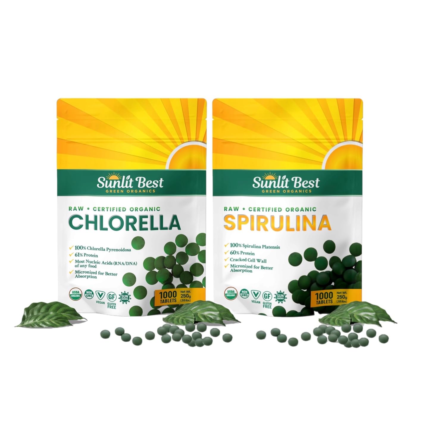 Sunlit Best Premium Chlorella & Spirulina Tablet – 1000 tablet