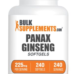 BulkSupplements.com Ginseng 225 mg Softgel – 240 count