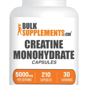 BulkSupplements.com Creatine monohydrate 5000 mg Capsule – 210 count
