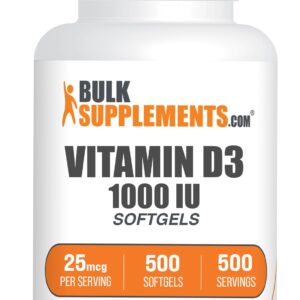 BulkSupplements.com Vitamin D3 (cholecalciferol) 1000 IU Softgel – 500 count