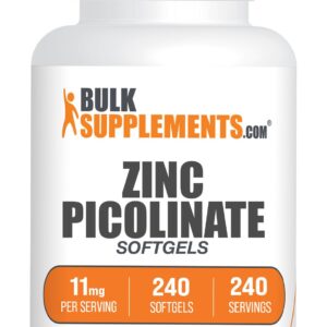 BulkSupplements.com Zinc picolinate 11 mg Softgel – 240 count