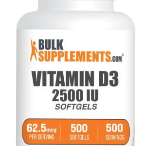 BulkSupplements.com Vitamin D3 (cholecalciferol) 2500 IU Softgel – 500 count