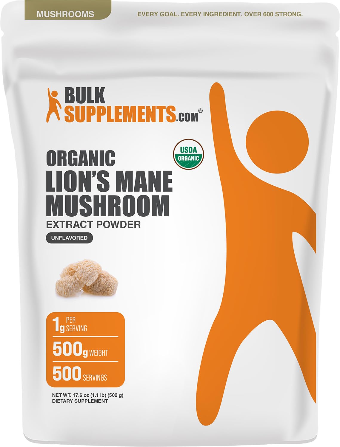 BulkSupplements.com Lion's mane mushroom 1 g Powder – 1 g
