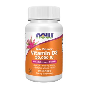 NOW Foods Vitamin D 50,000 IU Softgel – 50 softgels