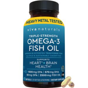 Viva Naturals Fish oil omega-3 2500 mg Softgel – 60 softgels
