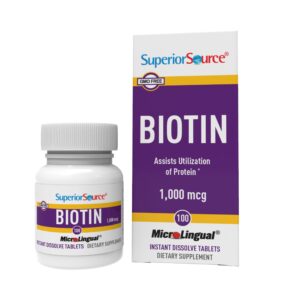 Superior Source Biotin 1000 mcg Tablet – 100 count