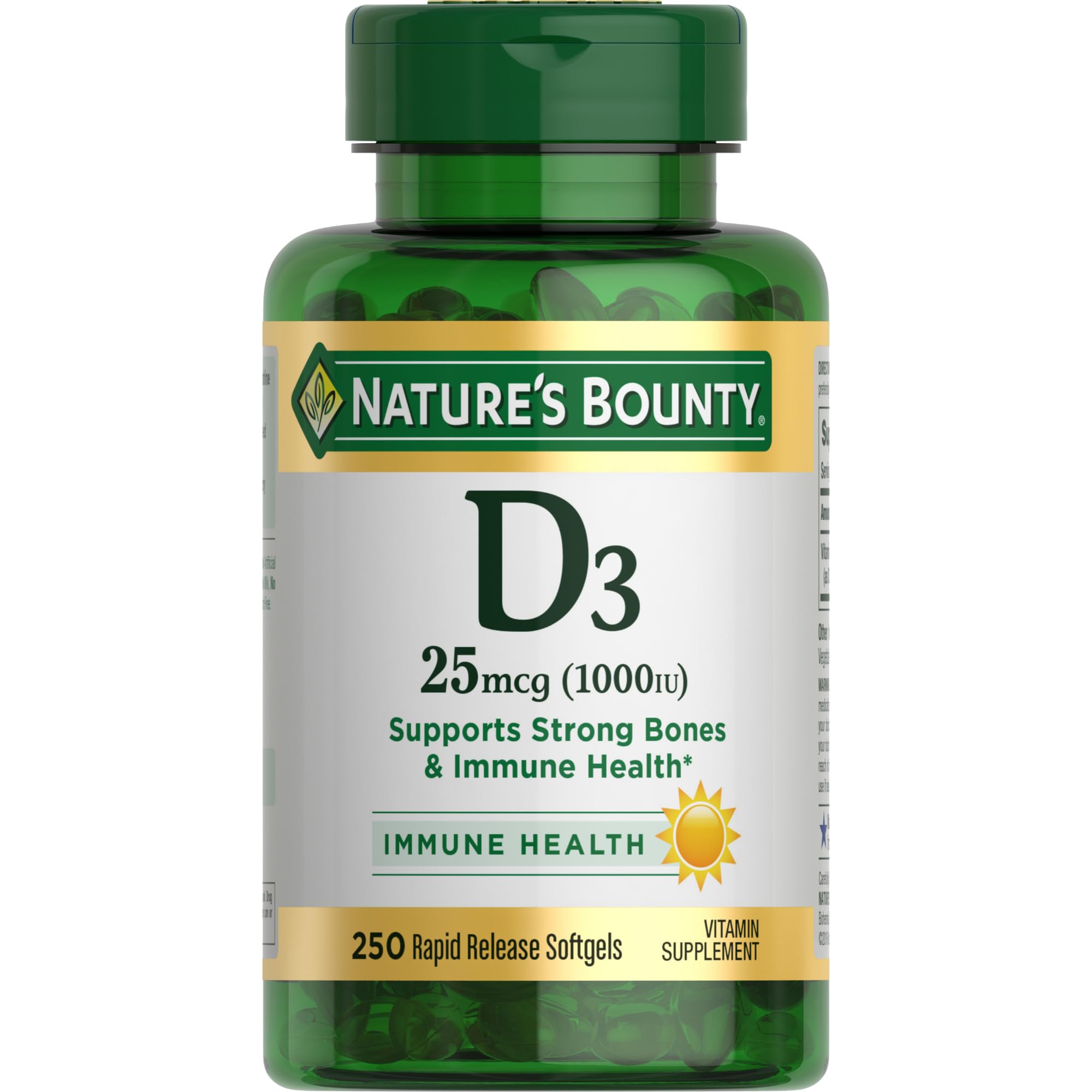 Nature's Bounty Vitamin D3 (cholecalciferol) 1000 IU – 250 count