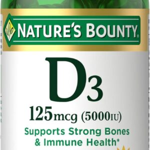 Nature’s Bounty Vitamin D3 125 mcg (5,000 IU) – 150 Softgels