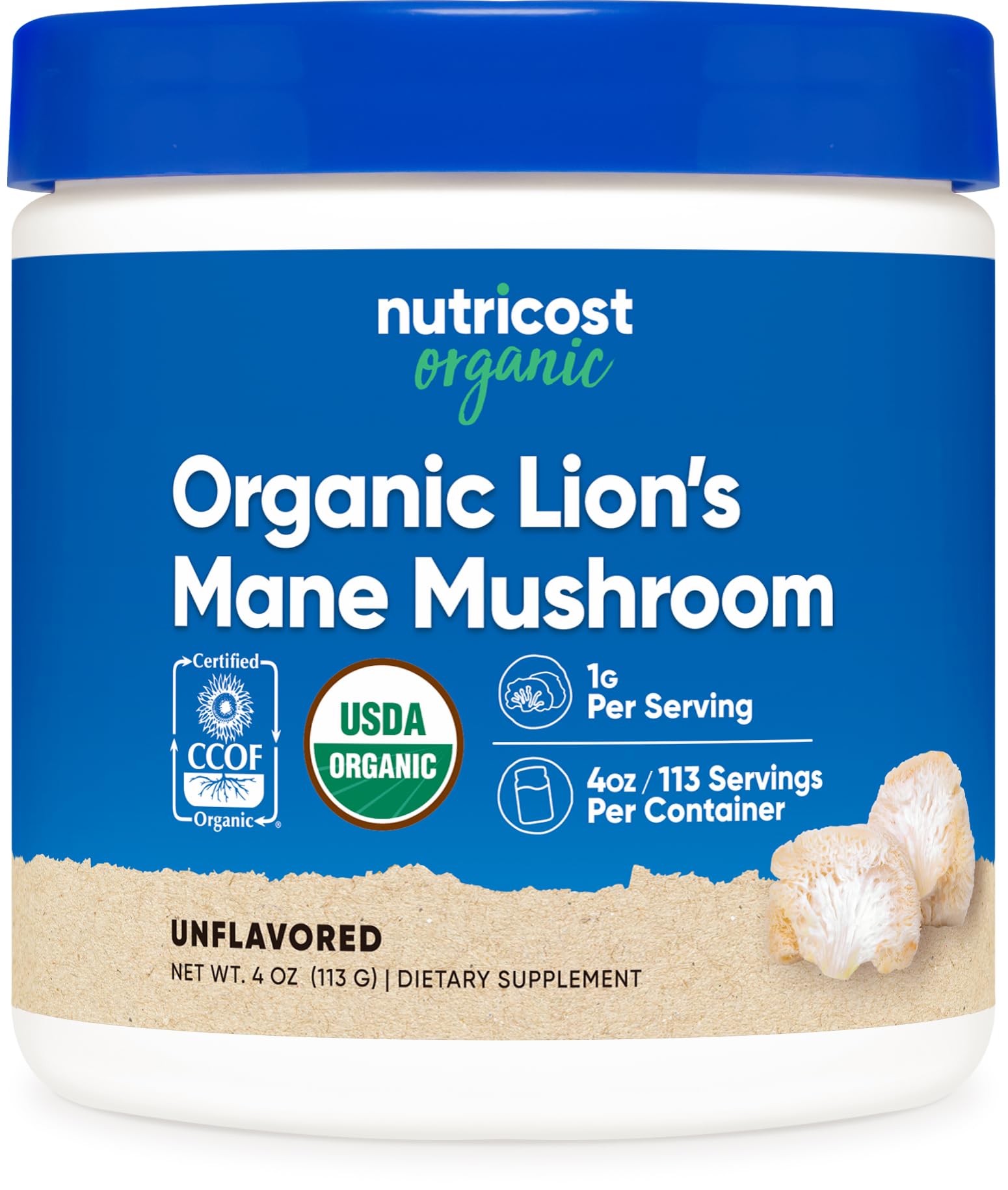 Nutricost Lion's mane mushroom Powder – 4 oz