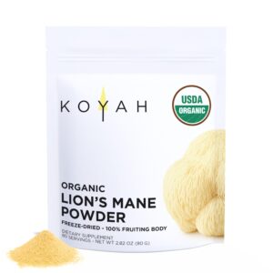 Organic Lion’s Mane Lion’s mane mushroom Powder – 80 servings