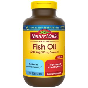 Nature Made Fish oil omega-3 1200 mg Softgel – 200 softgels