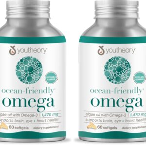 Youtheory Ocean-Friendly Algal omega-3 Softgel – 60 softgels