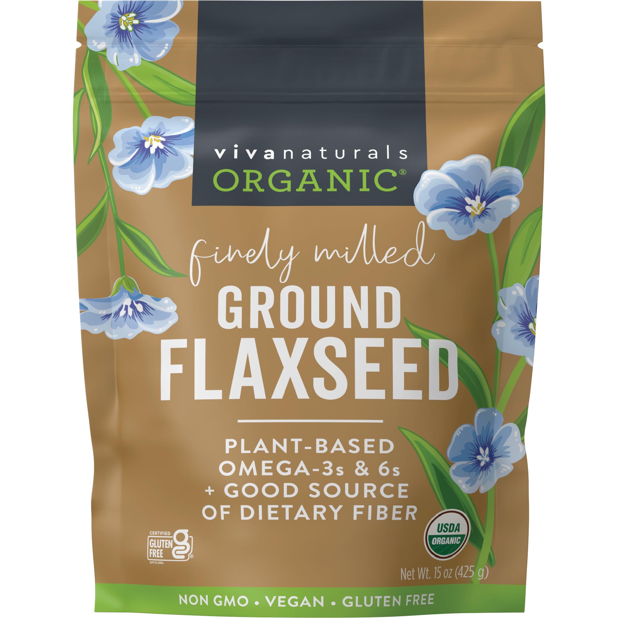 Viva Naturals Organic Ground Flaxseed, Vegan Protein