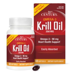 21st Century Krill oil omega-3 350 mg Softgel – 60 softgels