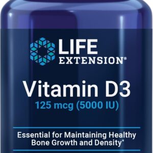 Life Extension Vitamin D3 125 mcg (5,000 IU) – 60 Softgels