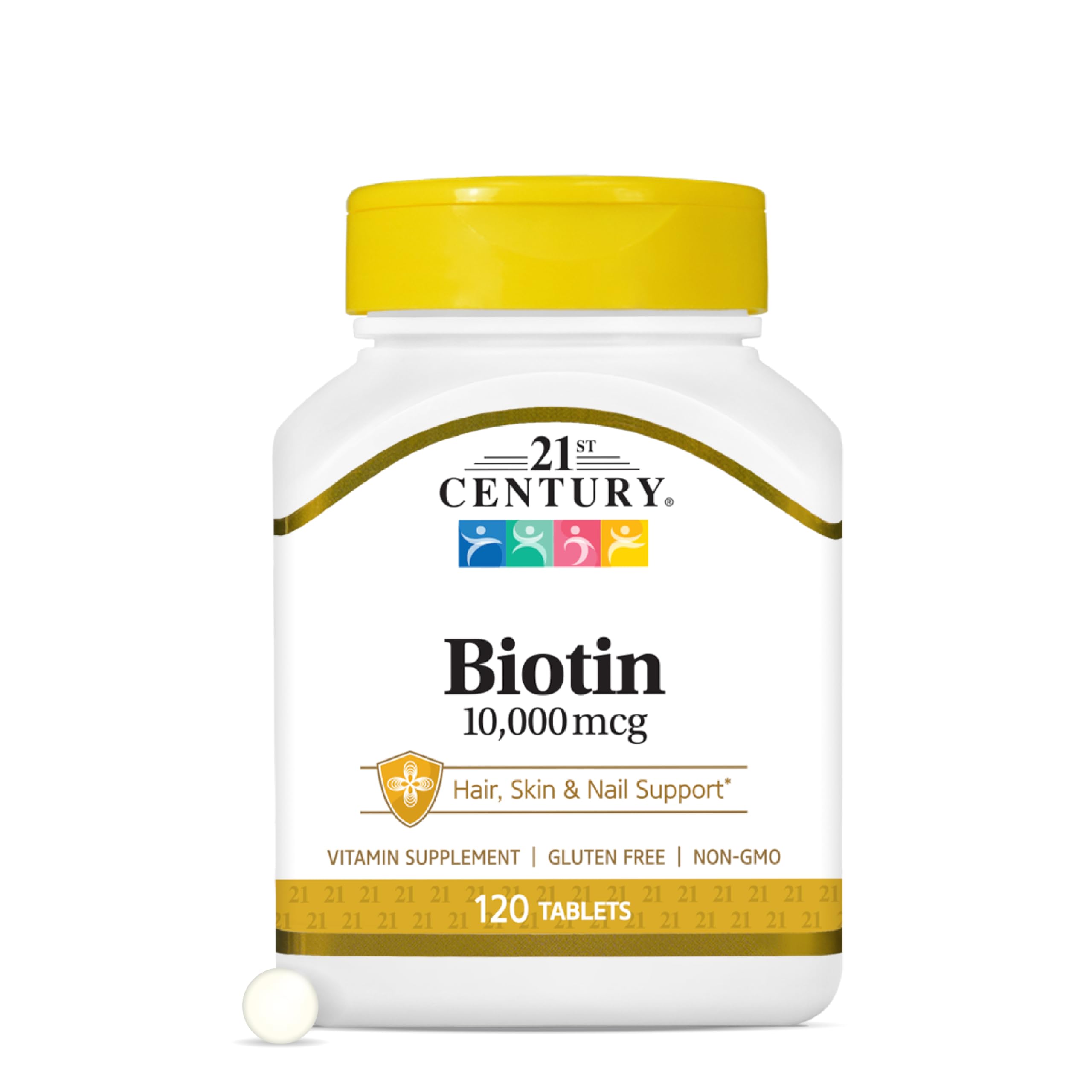 21st Century Biotin 10,000 mcg Tablet – 120 count