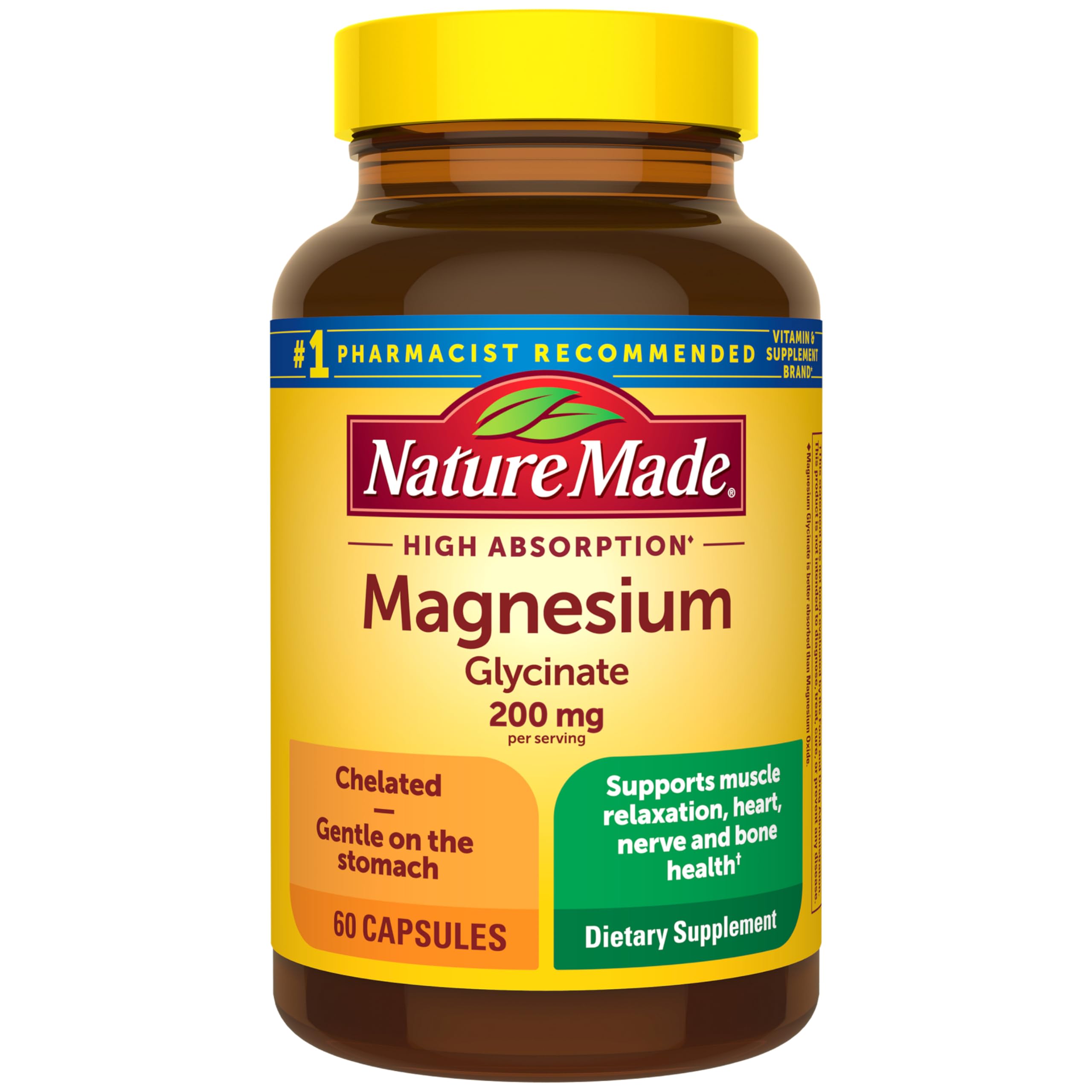 Nature Made Magnesium glycinate/bisglycinate 200 mg Capsule – 60 capsules