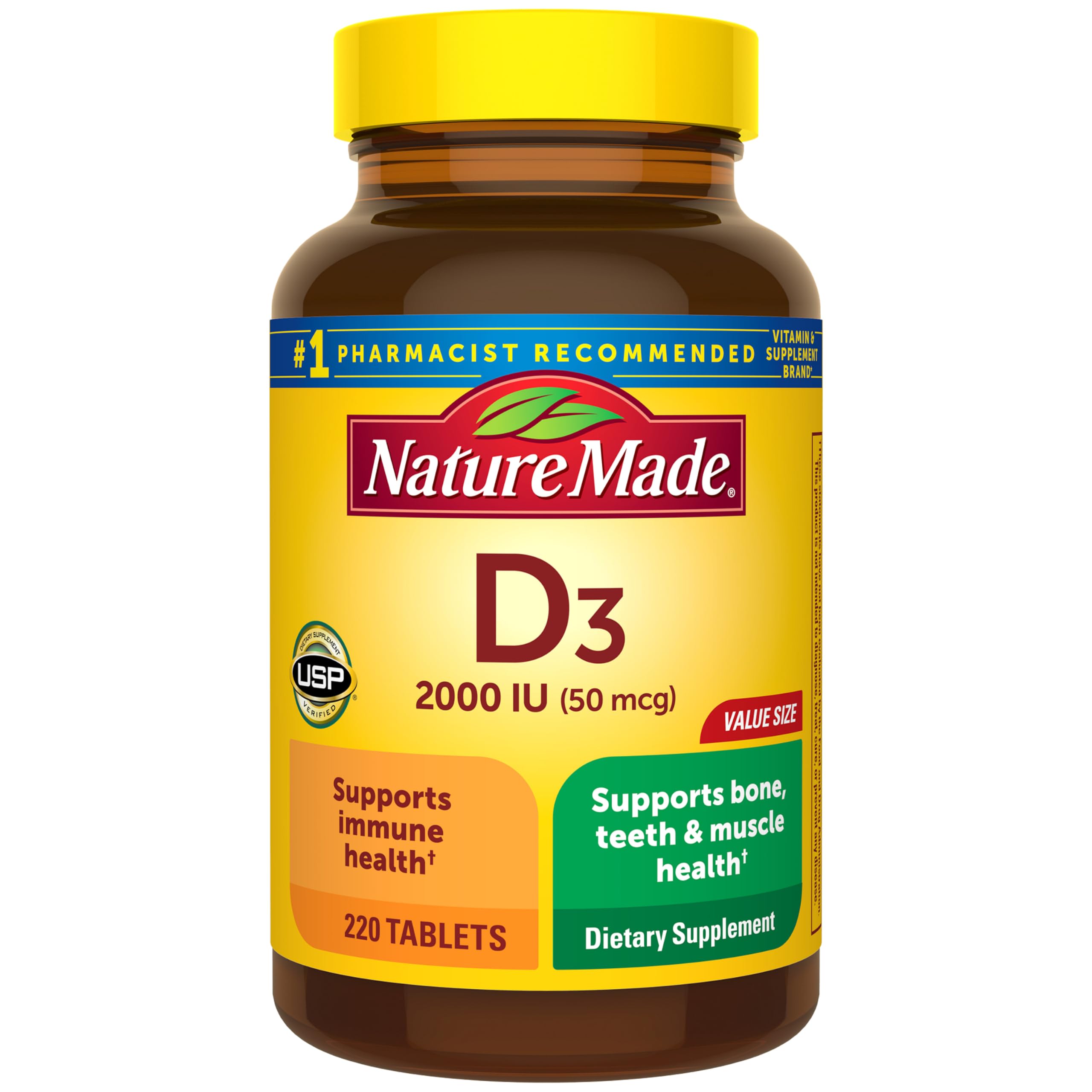 Nature Made Vitamin D3 (cholecalciferol) 2000 IU Tablet – 220 tablets