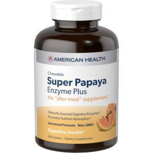 American Health Super Papaya Enzyme Digestive Enzymes Tablet – 360 count