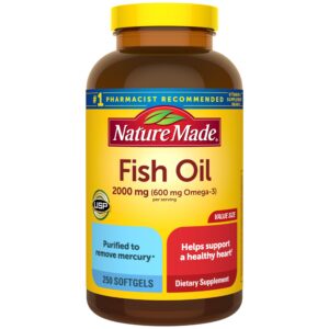 Nature Made Fish oil omega-3 2000 mg Softgel – 250 softgels
