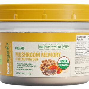BareOrganics Lion’s mane mushroom Powder – 4 oz