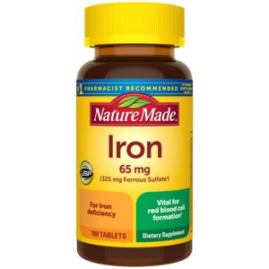 Nature Made Ferrous sulfate 65 mg Tablet – 180 tablets