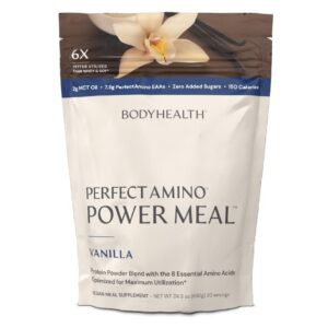 BodyHealth PerfectAmino Power Meal, Vegan Vegan Protein Powder – 20 servings